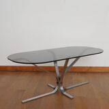 Oval coffee table smoked glass