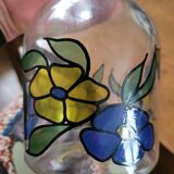 Carafe vintage verre peint AVIR