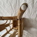 Plant holder or vintage saddle in bamboo and rattan