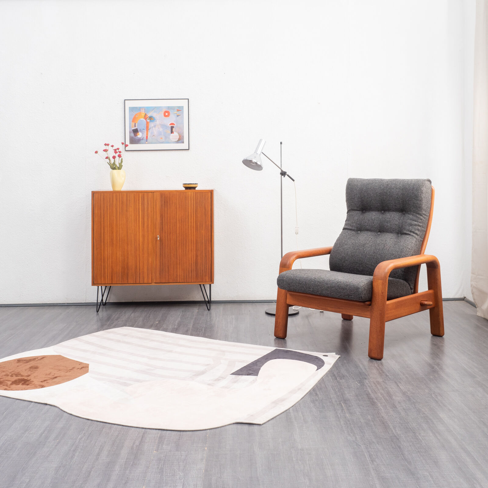 Vintage relax armchair, teak, refurbished, Danish design