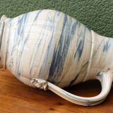 Water jug, signed, blue and white scrolls