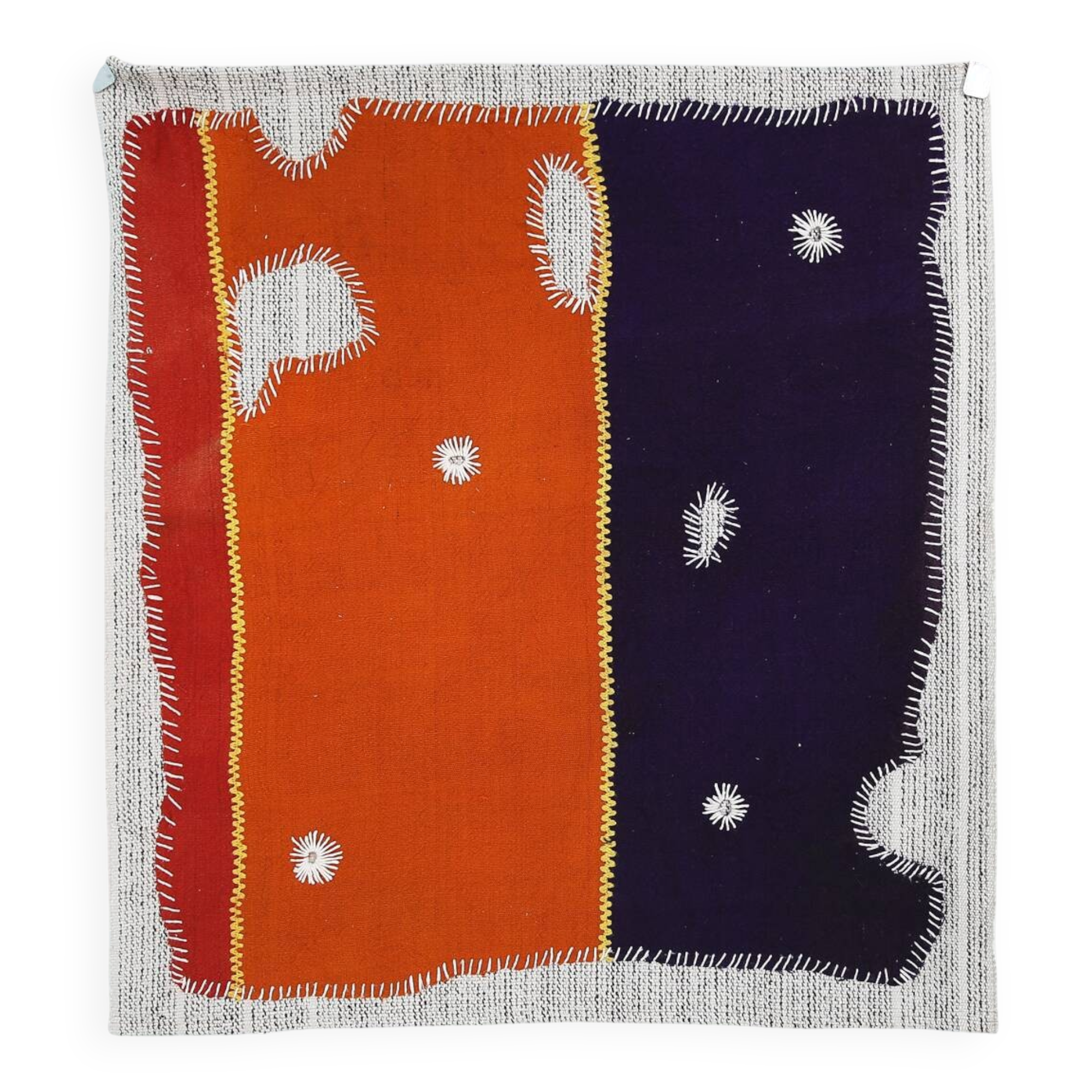 Deep Purple Minimalist Wall Hanging, 3x4 Textile Tapestry, 106x115 Cm