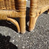 Vintage rattan and bamboo basketry screen