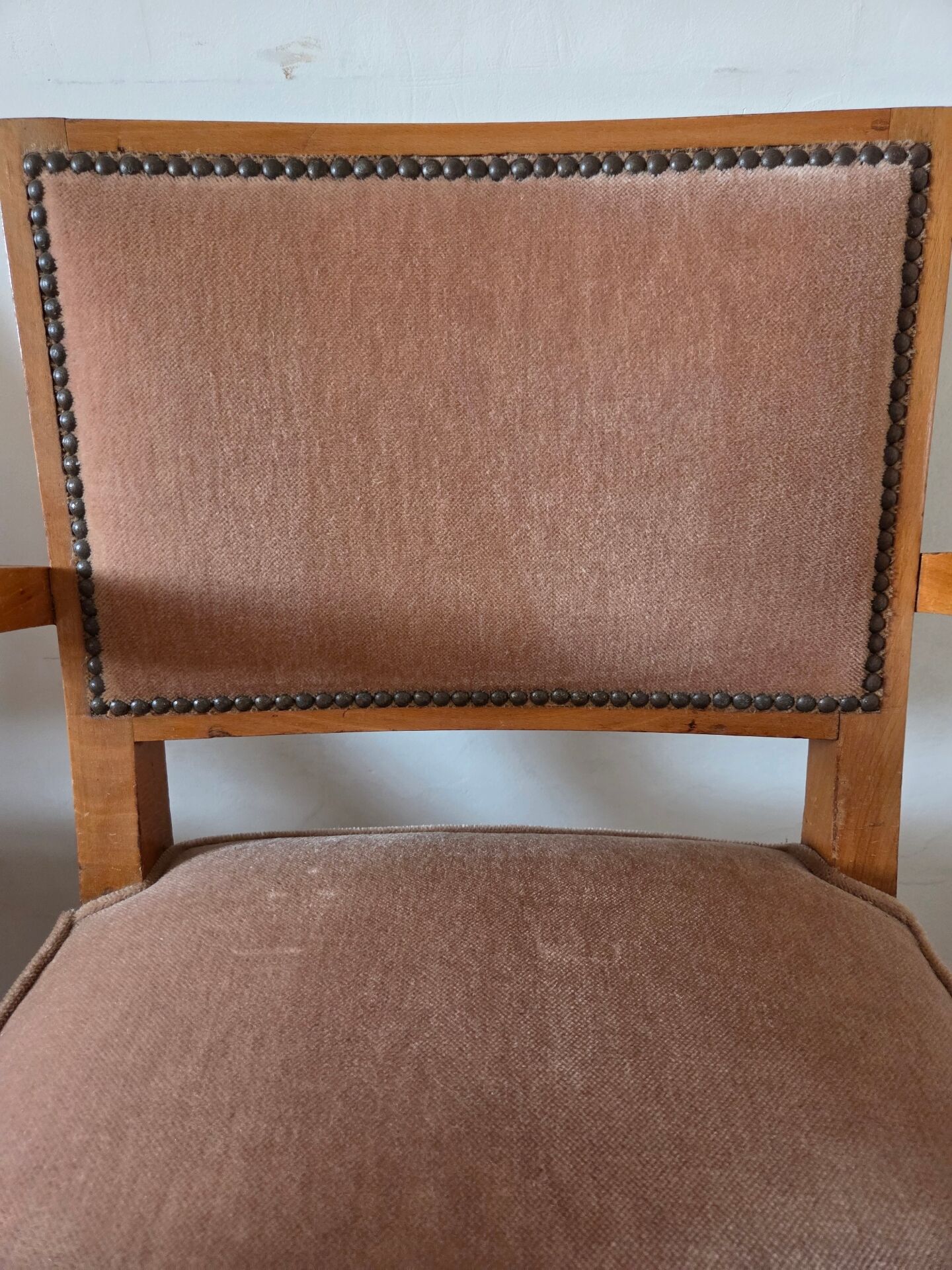Pair of old rose bridge armchairs
