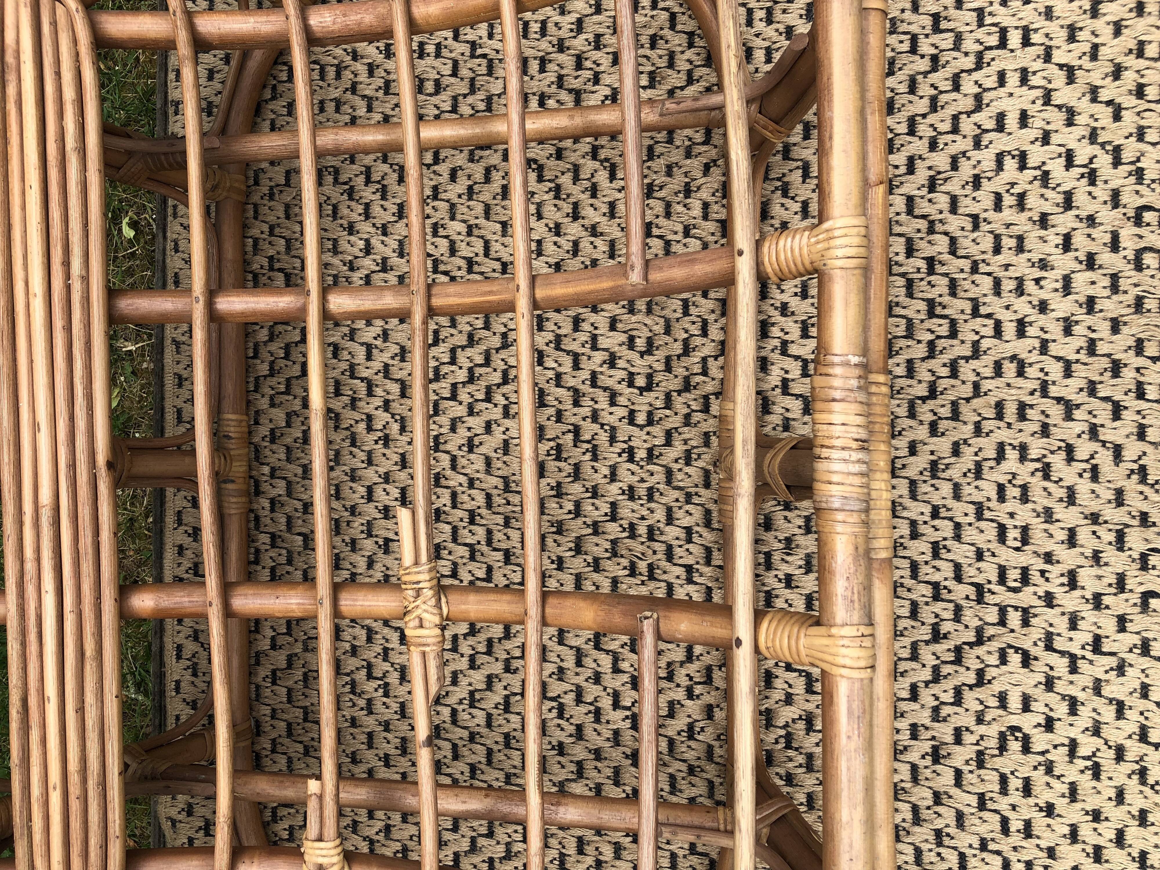 Vintage rattan bench