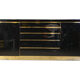 Brass and lacquer sideboard by Jean Claude Mahey, 1970s