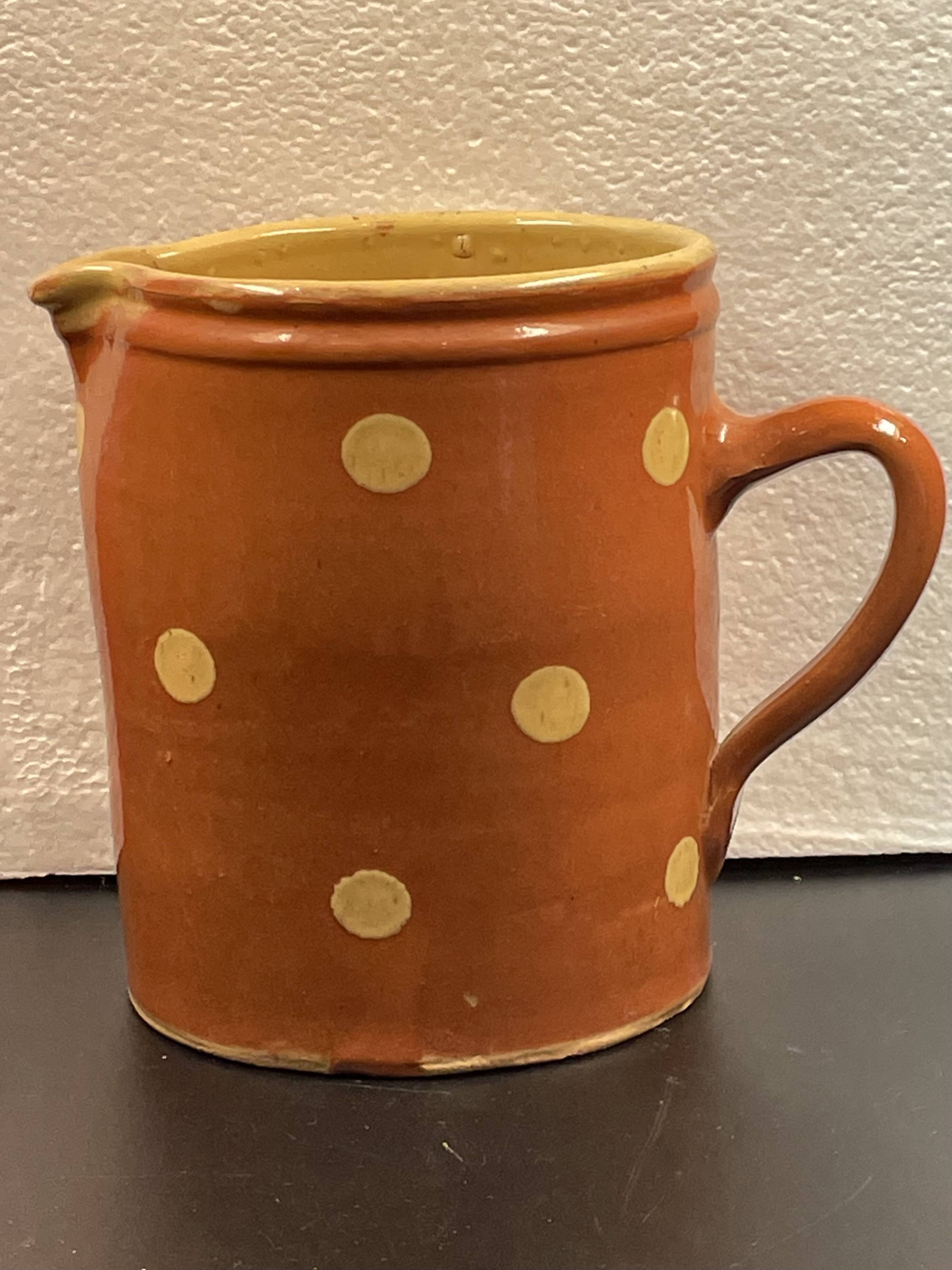 Large Savoie Polka Dot Pitcher, Said Le Savoyard H 18.5 cm