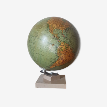 Globe terrestre, mappemonde, verre et marbre
