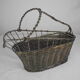 Old basket bottle holder silver metal french bottle holder