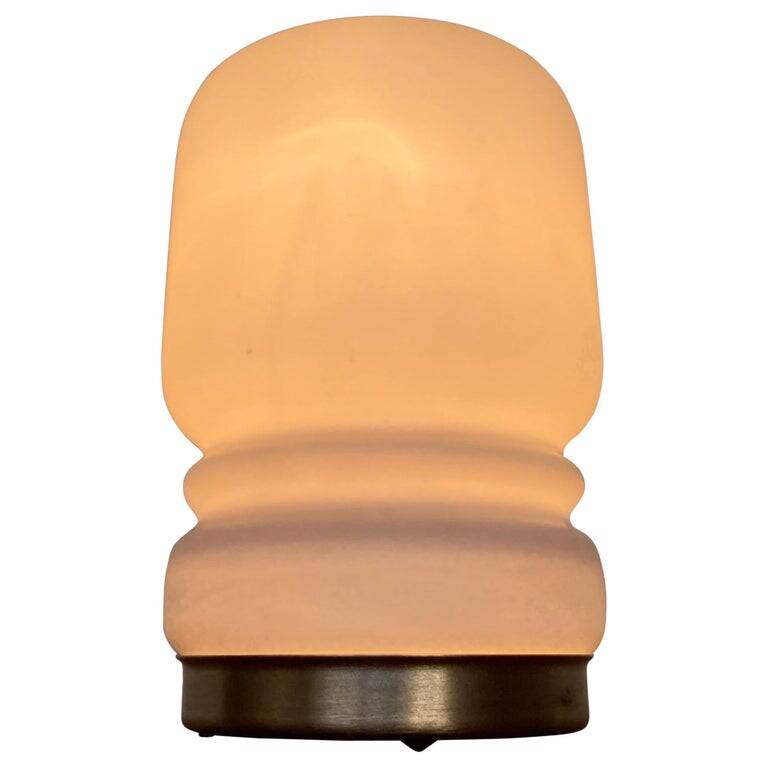 Mid-Century Glass Table Lamp for Valasske Mezirici, Czechoslovakia, 1970s