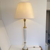 1960s laurel greek key ceramic brass table lamps hollywood regency neoclassical