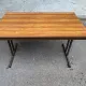 Mid-Century wooden and steel folding table brown 1970 120x70cm