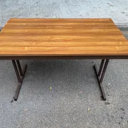 Mid-Century wooden and steel folding table brown 1970 120x70cm