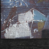 Huile sur toile brutaliste, artiste inconnu, années 1970