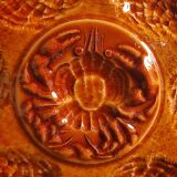 Vintage French oyster plate in Majolica from Sarreguemines