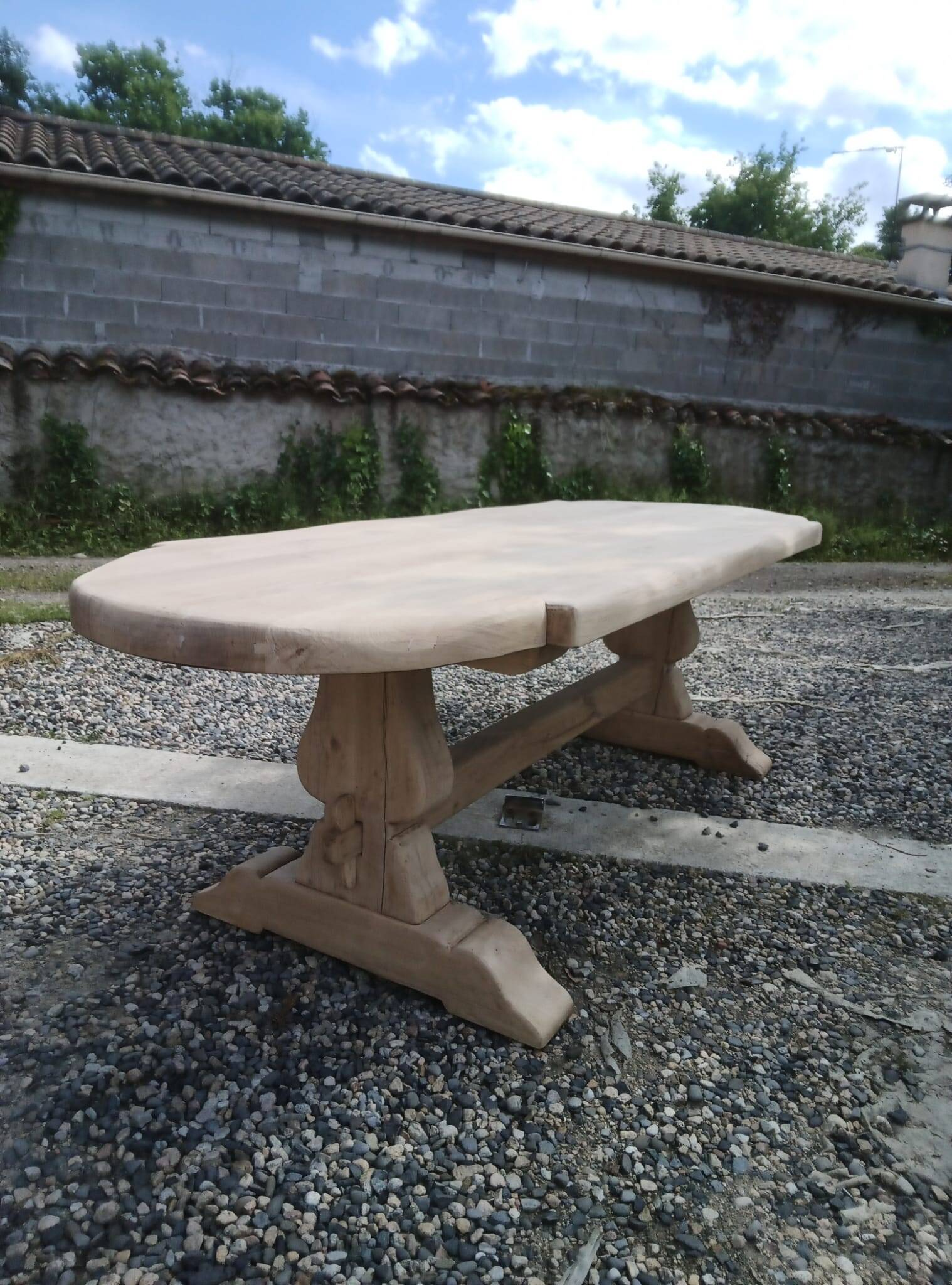 Large monastery table made of solid oak.