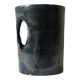 Vase design and sculptural in bluish black stoneware, Goron Vivien