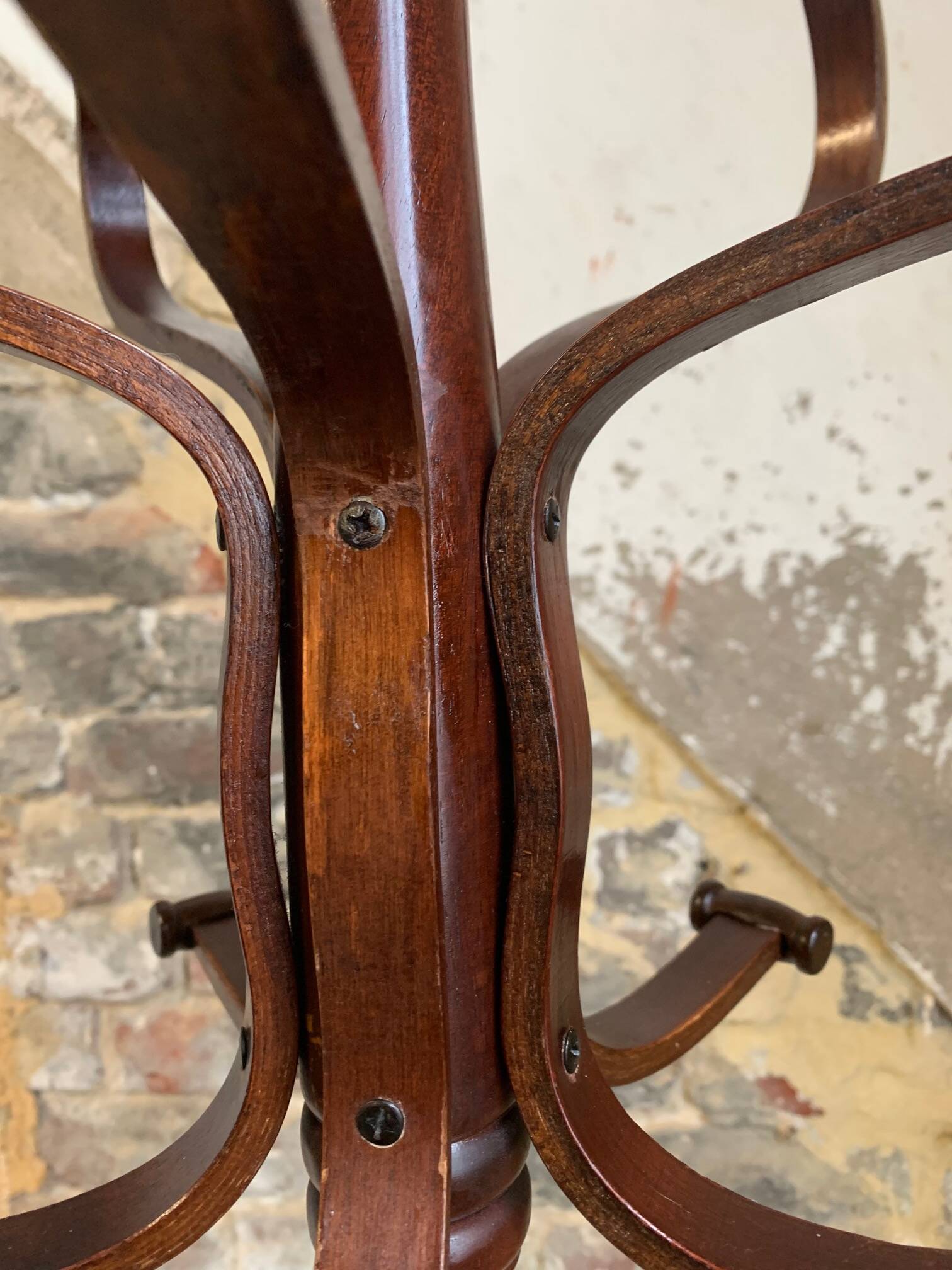 bistro style coat rack in dark wood