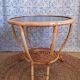 Table basse ronde en rotin vintage