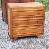 Commode vintage des années 50 pieds compas 3 tiroirs