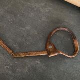 Folding stool leather and bamboo 1970