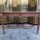 Flat desk in mahogany and leather style Louis XVI restored