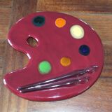 Aetgina Vallauris ceramic painter's palette trivet