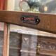 1950s English walnut display cabinet