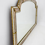 Miroir multi-facettes avec guirlandes en laiton, France, années 1970