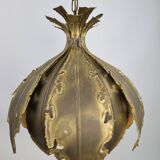 Svend Aage Holm Sørensen hanging lamp copper leaves brutalist