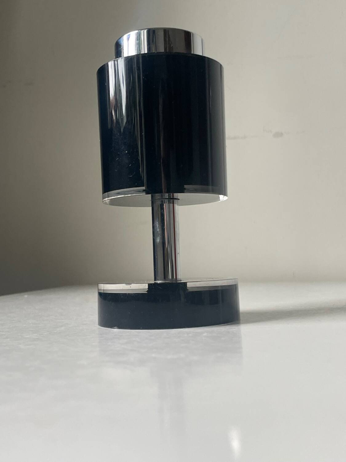 Vintage sarome japan table lighter in black plastic