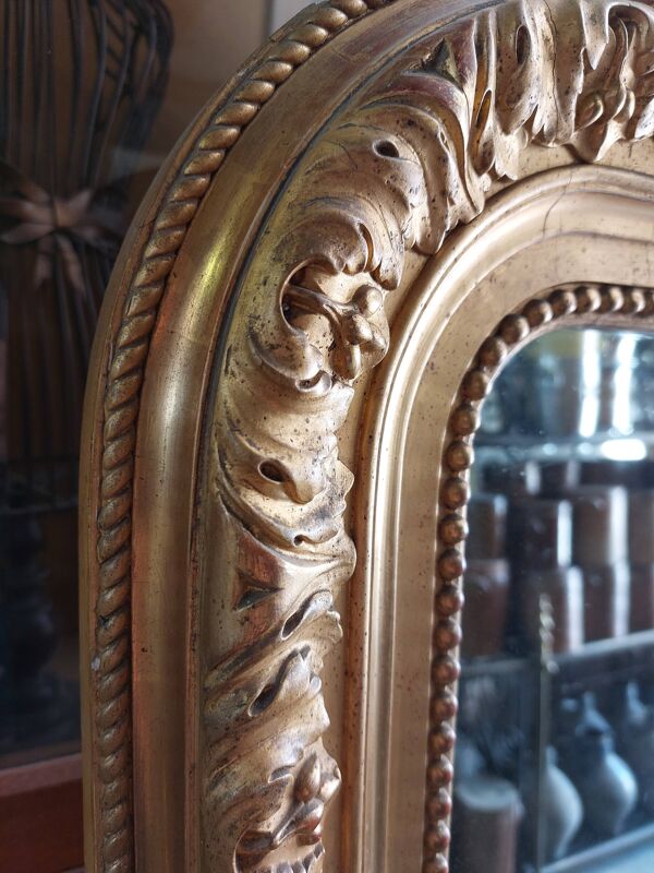 Miroir Louis XV en bois doré époque 19ème -1m63