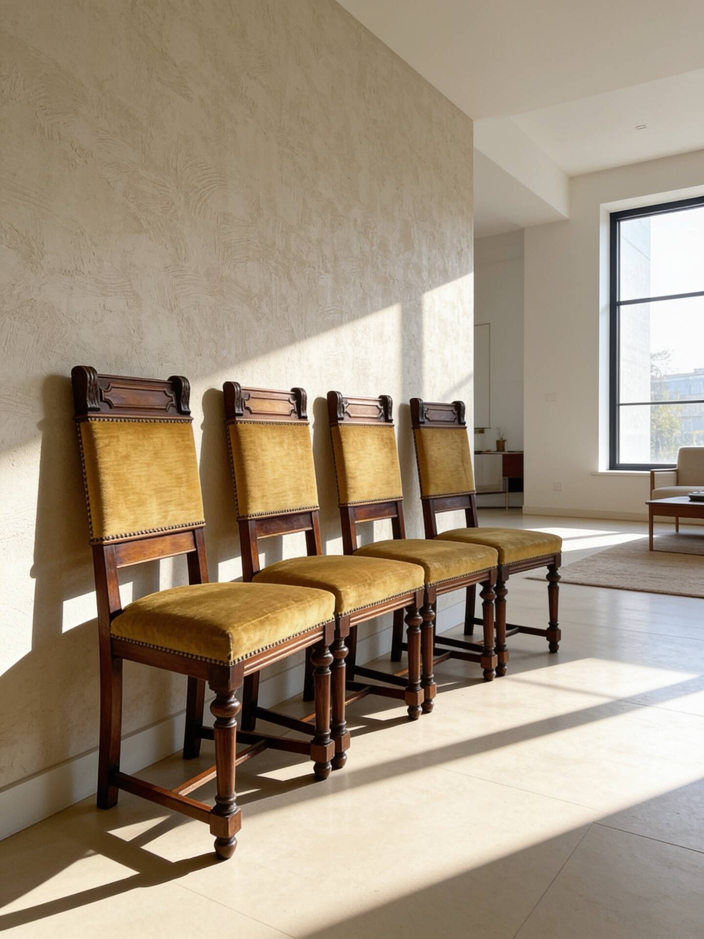 four Victorian dining chairs