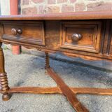 Alsatian farm table in vintage walnut 1850s