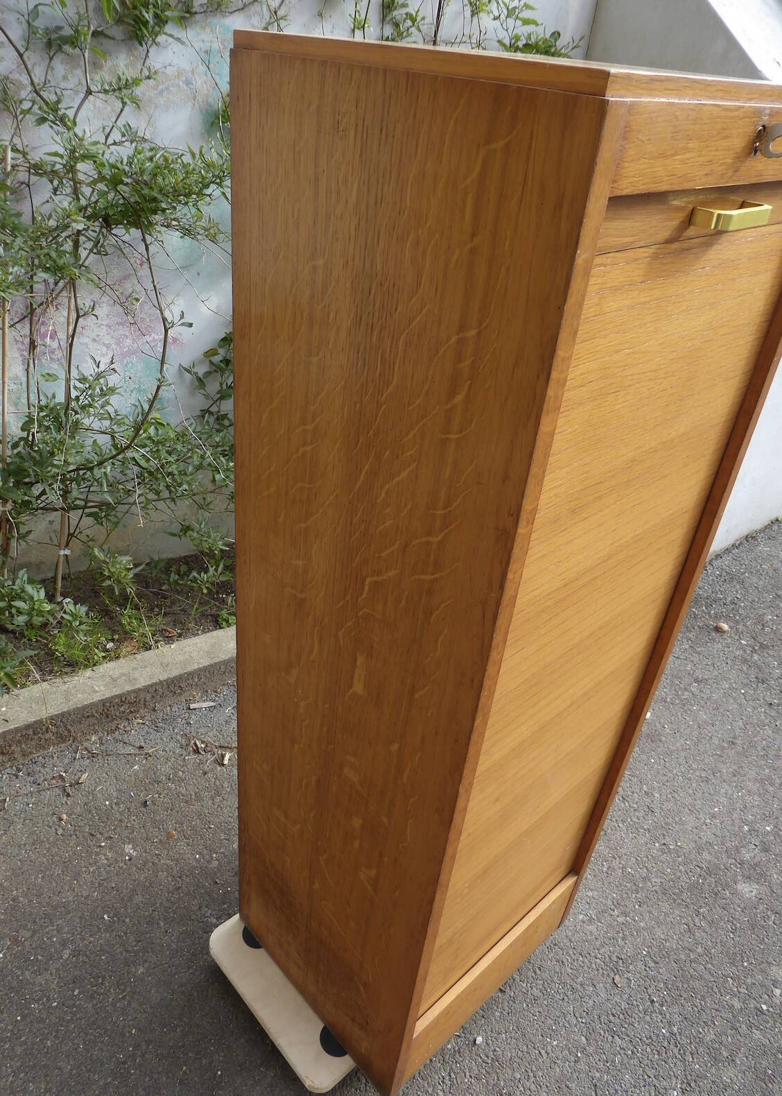 Vintage 1960s storage cabinet with curtains