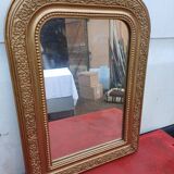 19th century wood and gilded stucco mirror