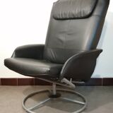 Designer armchair in vintage leather model Malung Ikea 1999