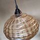 Lampe suspension vintage en verre marron transparent ondulé