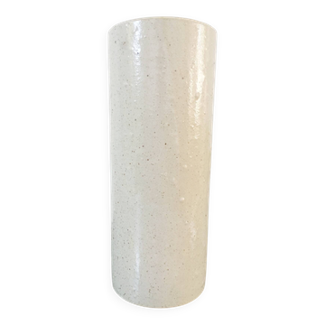 Vintage stoneware glazed cylinder vase - 1970