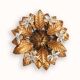 Vintage gilt metal flower-shaped wall or ceiling lamp