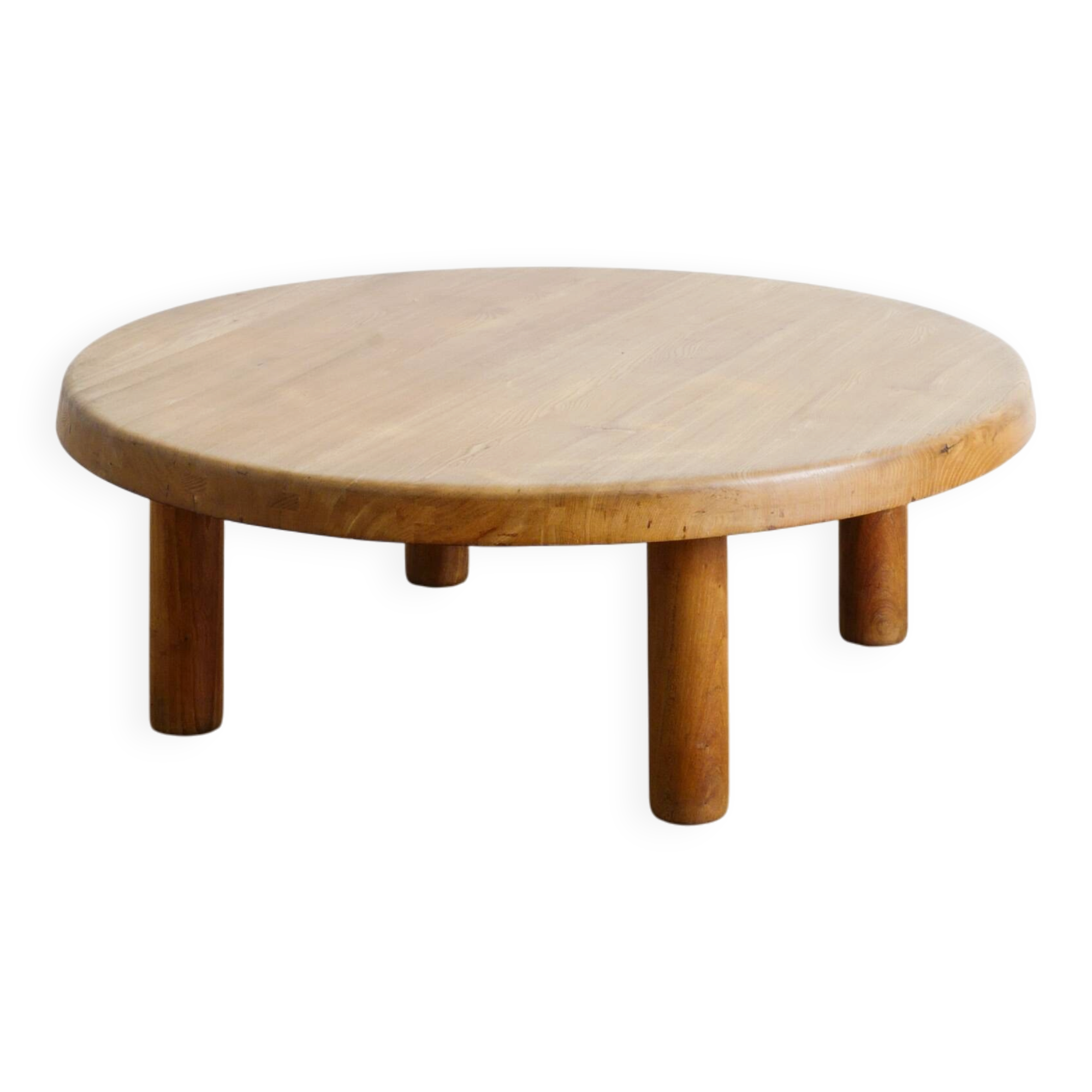 French Mid Century Wooden "T02M" Coffee Table in Elm by Pierre Chapo, 1960