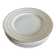 Set of 8 modernist flat plates in fine earthenware with pure gold trim, 1930.