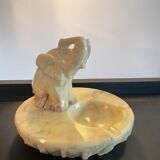 Empty vintage pocket elephant in carved marble from the 70s