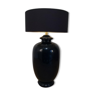 Lampe en céramique émaillée noire