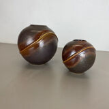 Set of 2 rare ceramic pottery "orion" vases by dümler and breiden, germany 1970s
