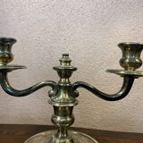 Pair of silver-plated bronze candlesticks by Auguste Mourier