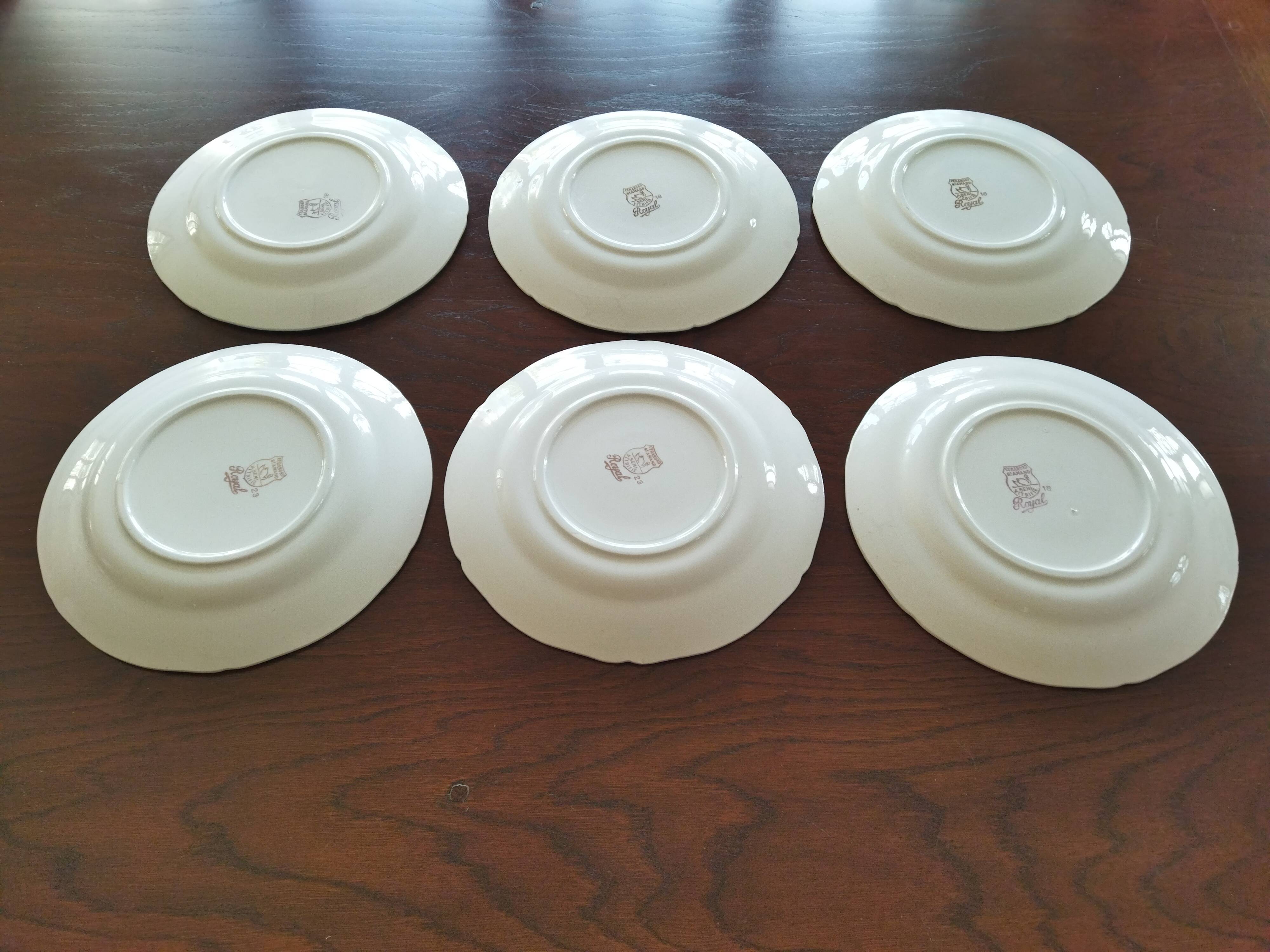Six assiettes plates Céranord St Amand "Royal"