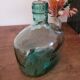Green oblong glass carafe