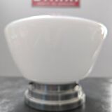 Art Deco globe building Skyscraper ceiling light in white opaline glass, 1920