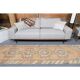 Tapis de couloir vintage turc Oushak fait main en laine et coton orange